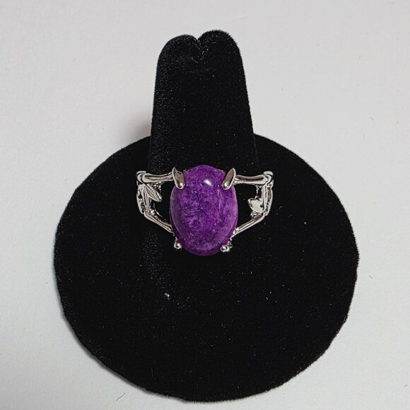 Purple Stone Statement Ring Silver Tone | EU 19 (US 9) - Picture 4 of 6